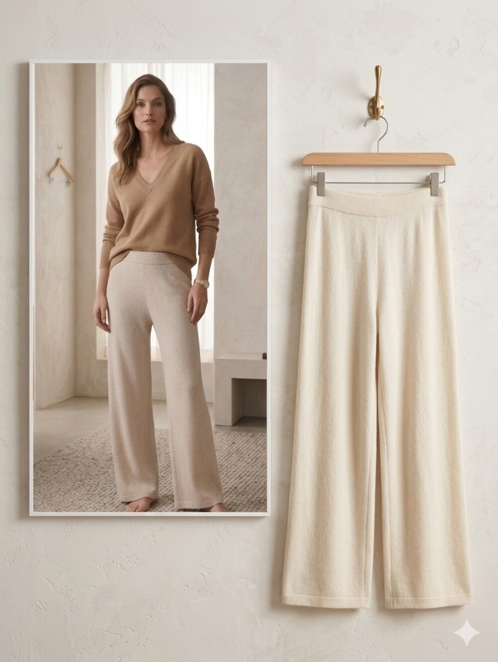 🆕 SAKS FIFTH AVENUE 100% Cashmere Oatmeal Pants | S NWT